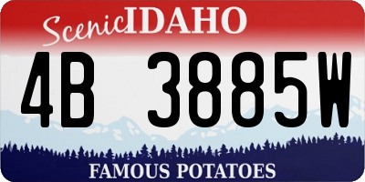 ID license plate 4B3885W