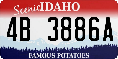 ID license plate 4B3886A
