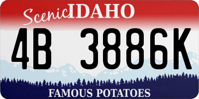 ID license plate 4B3886K