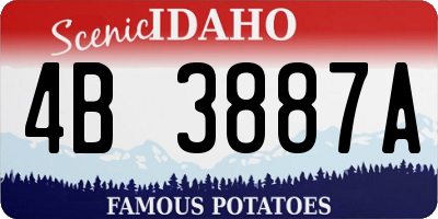 ID license plate 4B3887A