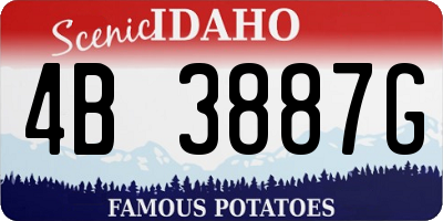 ID license plate 4B3887G