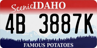 ID license plate 4B3887K