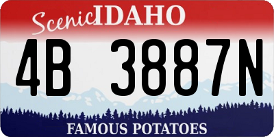 ID license plate 4B3887N
