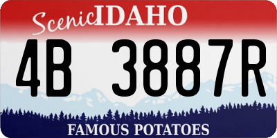 ID license plate 4B3887R