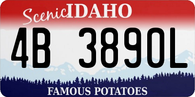 ID license plate 4B3890L