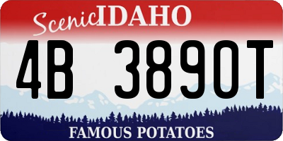 ID license plate 4B3890T