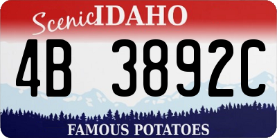 ID license plate 4B3892C