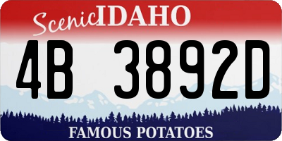 ID license plate 4B3892D