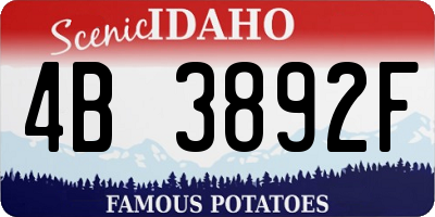 ID license plate 4B3892F