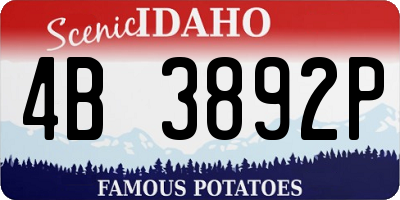 ID license plate 4B3892P