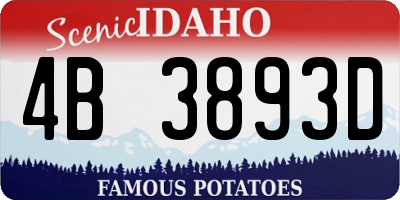 ID license plate 4B3893D