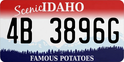 ID license plate 4B3896G