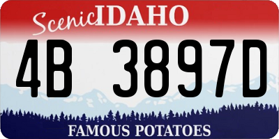 ID license plate 4B3897D