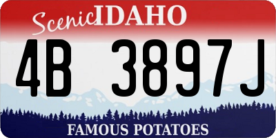 ID license plate 4B3897J