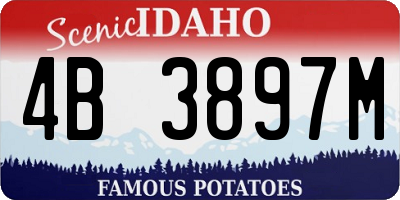 ID license plate 4B3897M