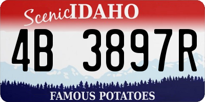 ID license plate 4B3897R