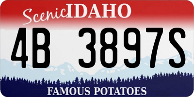ID license plate 4B3897S