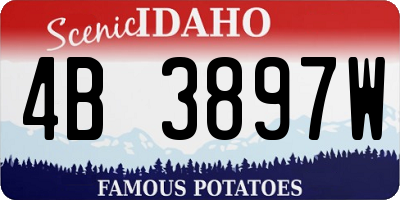 ID license plate 4B3897W