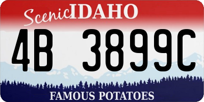 ID license plate 4B3899C