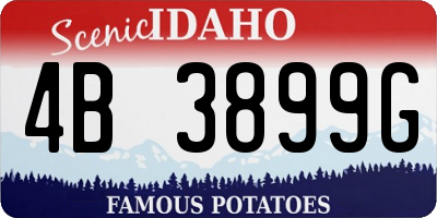 ID license plate 4B3899G