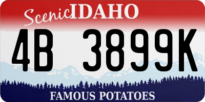 ID license plate 4B3899K