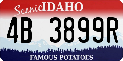 ID license plate 4B3899R