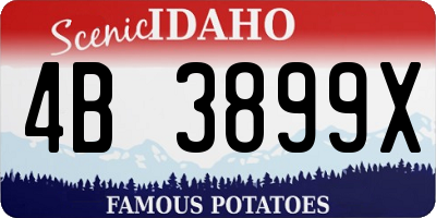ID license plate 4B3899X