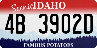 ID license plate 4B3902D