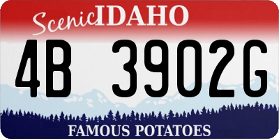 ID license plate 4B3902G