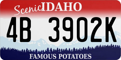 ID license plate 4B3902K