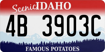 ID license plate 4B3903C