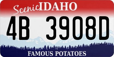 ID license plate 4B3908D