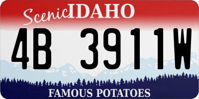 ID license plate 4B3911W