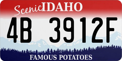 ID license plate 4B3912F