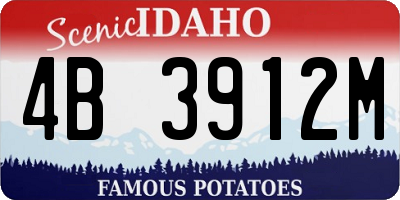ID license plate 4B3912M