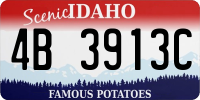 ID license plate 4B3913C