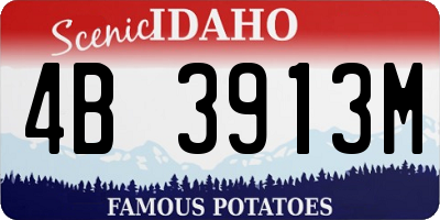 ID license plate 4B3913M