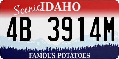 ID license plate 4B3914M
