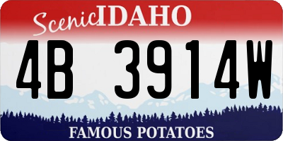 ID license plate 4B3914W