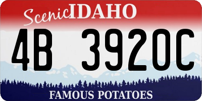 ID license plate 4B3920C