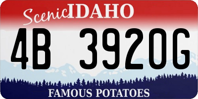 ID license plate 4B3920G