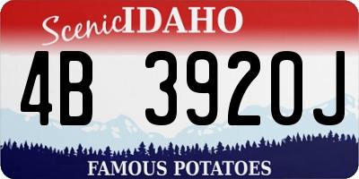 ID license plate 4B3920J