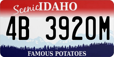ID license plate 4B3920M
