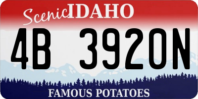 ID license plate 4B3920N