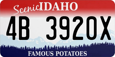 ID license plate 4B3920X