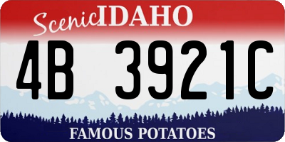 ID license plate 4B3921C