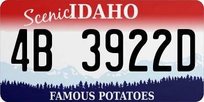 ID license plate 4B3922D