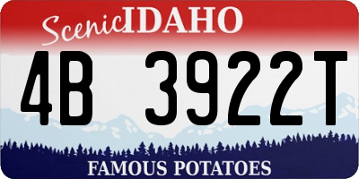 ID license plate 4B3922T