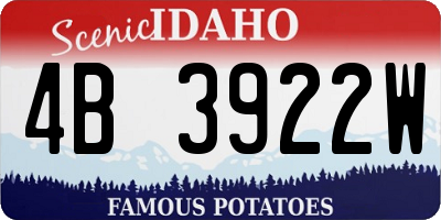ID license plate 4B3922W