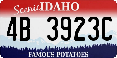 ID license plate 4B3923C